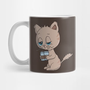 Funny Coffee Cat Cartoon Mug